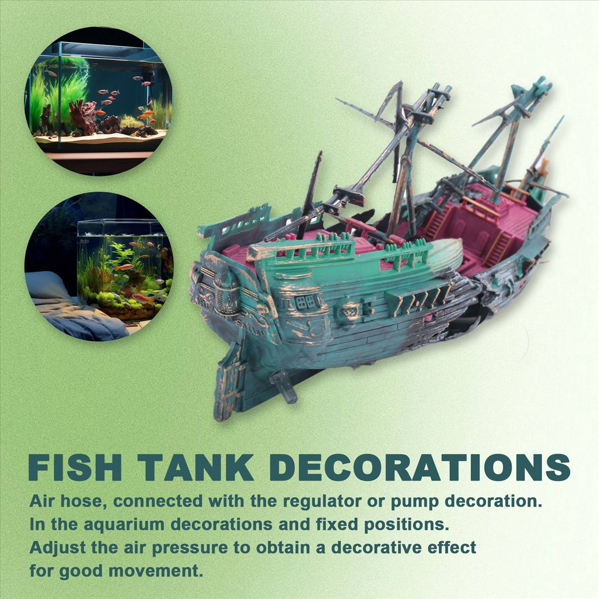 Aquarium Decor - 【ABFS】Grand ensemble de décorations de naufrage