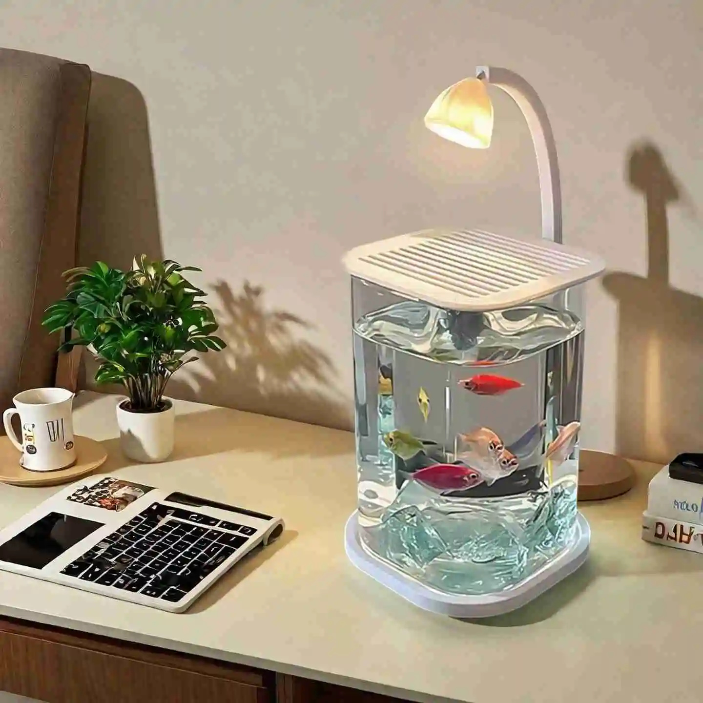 Mini Aquarium de bureau en ver - Betta Fish Tank avis et prix